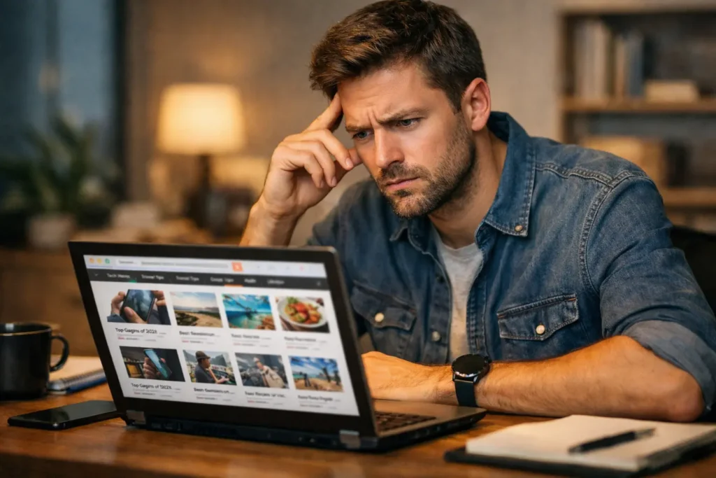 user confused while browsing gaseping com website content