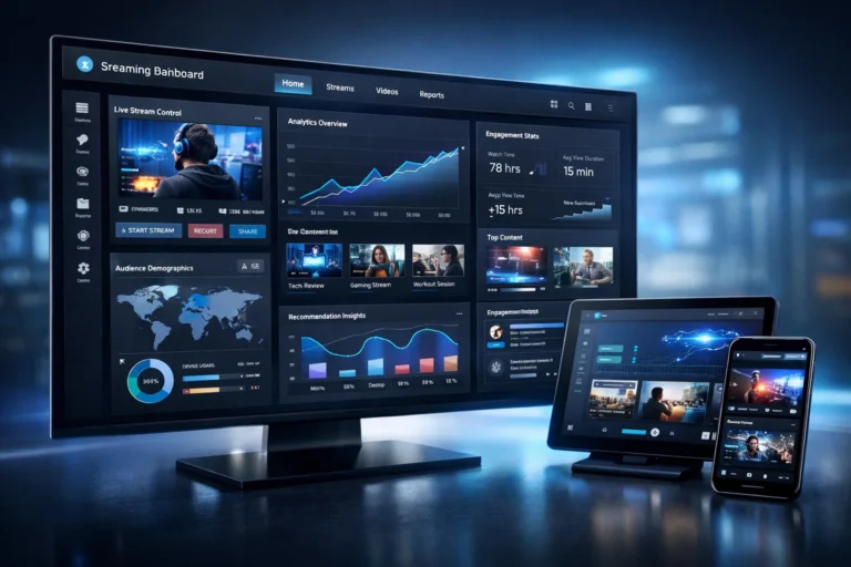 EchostreamHub dashboard showing streaming analytics and content management interface