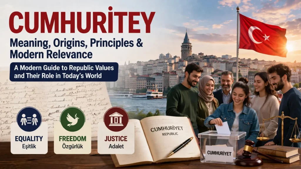 People participating in a democratic republic system representing cumhuritey concept